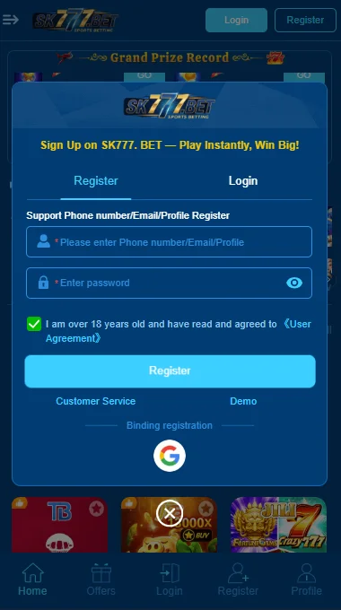 sk777 game login